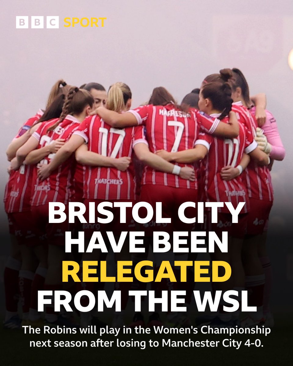 A sad day for Bristol City 

#BBCFootball #WSL