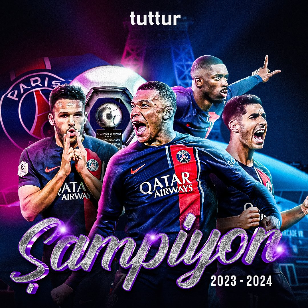 🇫🇷Fransa Ligue 1'de 2023-2024 şampiyonu PSG...