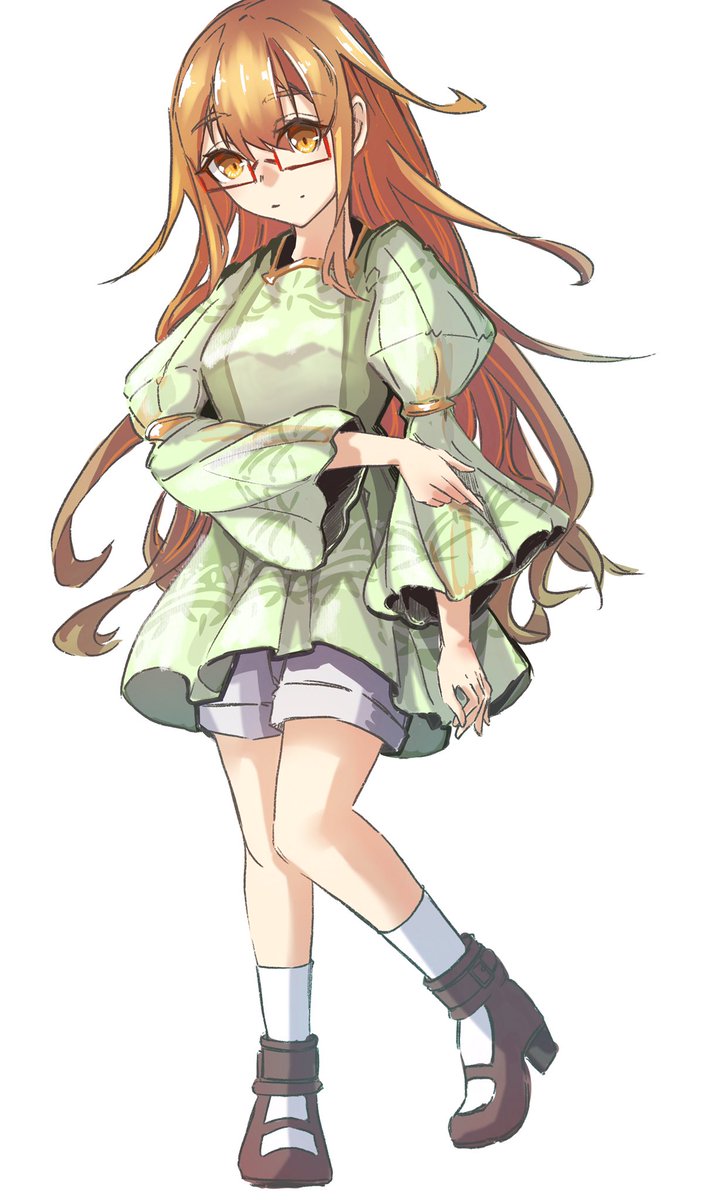 mochizuki (kancolle) 1girl solo long hair looking at viewer simple background brown hair long sleeves  illustration images