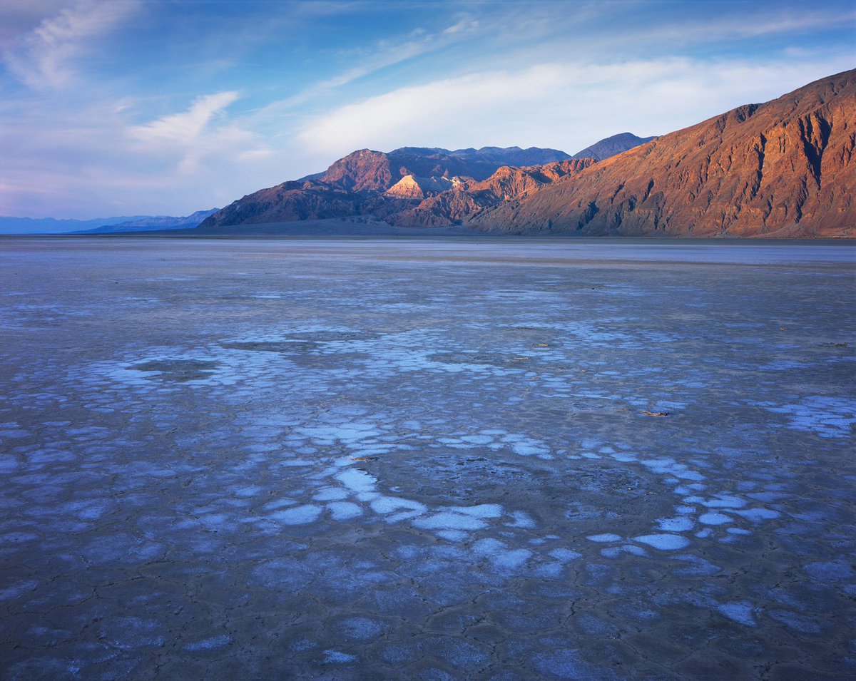 A photo from the mudflats in Death Valley. Photographed on Fuji Provia 100F 8x10 film with my Chamonix Alpinist X 8x10 camera, Fujinon A 240mm lens, 2 stop soft grad, and a 3 stop solid ND to make the exposure time easier to time with a stopwatch.