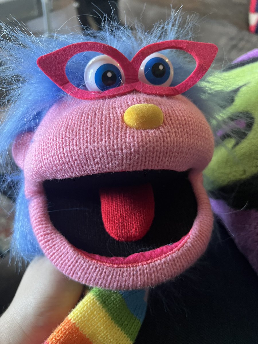 Our new puppet who my son is just in full love with.