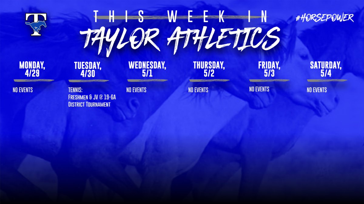 This calendar is most certainly incomplete as we wait for the announcements of @THSMustangSB and @baseball_THS's playoff games for this week. It will be reposted as soon as schedules are confirmed. Good luck to the sub-varsity @THSTennis10s teams at districts on Tuesday!