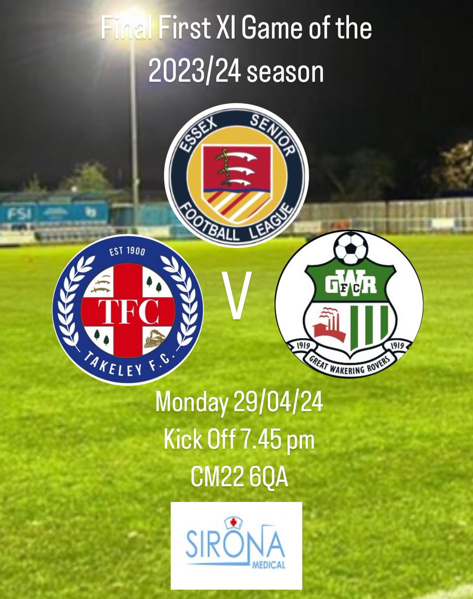 Tomorrow night sees our final league game of the 2023/24 @EssexSenior season league as we entertain @GWRovers kick off 7.45 pm