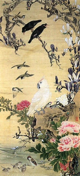 Birds amid magnolia and peony, by Nagasawa Rosetsu, ca. 1785

#maruyamaschool