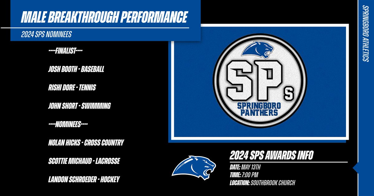2024 SPs Awards
- May 13th
- 7:00 PM
- Southbrook Church