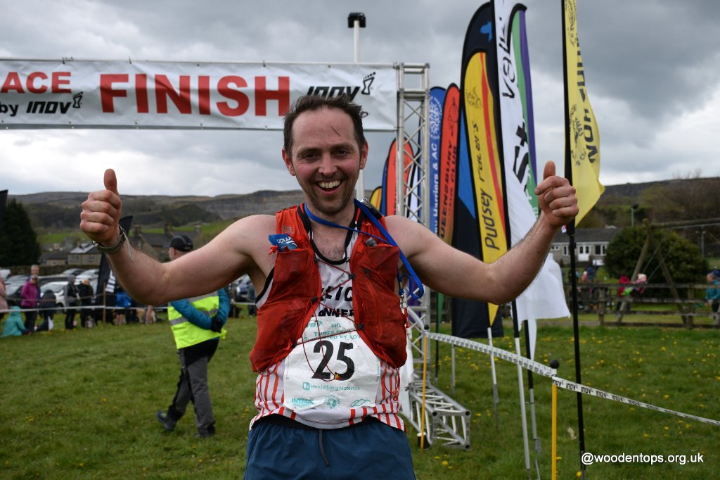 The agony and ecstasy of the 69th 3 Peaks fell race etched on the face of Jimmy Craig of Barlick Fell Runners, cramp can be a cruel thing! Jimmy finished 27th in 3.32.47 @BarlickFellRunn @3PeaksRaceInov8 @Fellrunninbrief