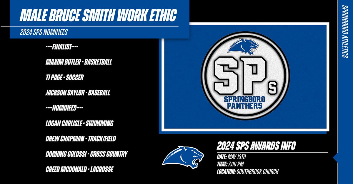 2024 SPs Awards
- May 13th
- 7:00 PM
- Southbrook Church