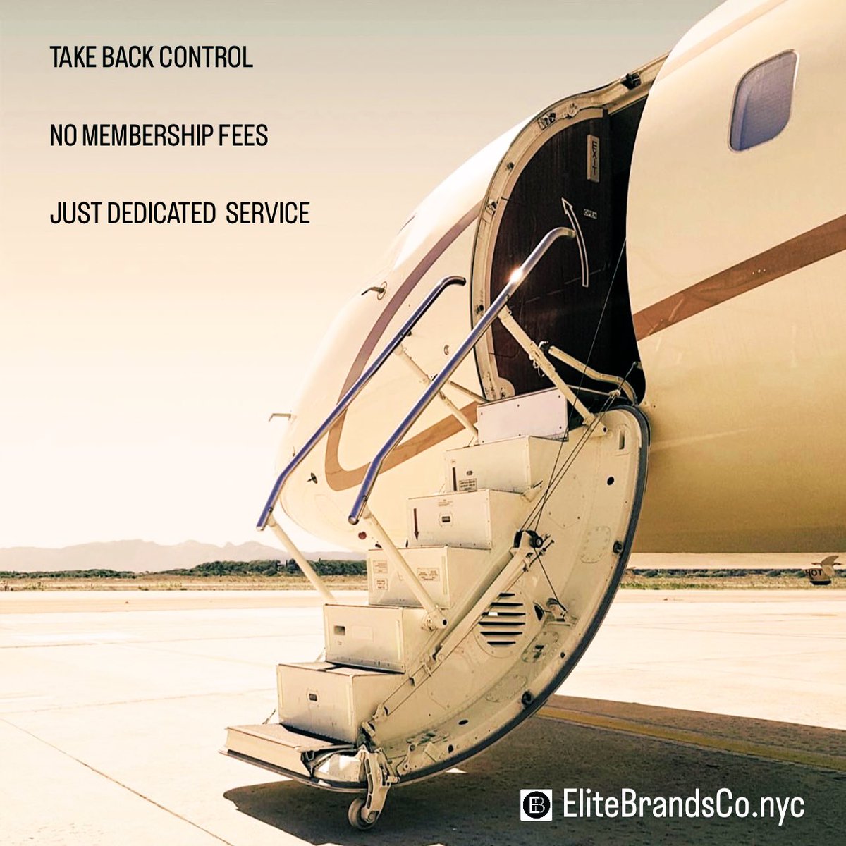 • TAKE BACK CONTROL

• NO MEMBERSHIP FEES

• JUST DEDICATED PERSONAL SERVICE

#FlyPrivate with #EliteBrandsCo 👀 

#PrivateJet #PrivateJets #PrivateJetCharter #PrivateJetCharters #LuxuryLifestyle #BespokeTravel #LuxuryTravels #BizJets #LuxuryTravel #PrivateTravel