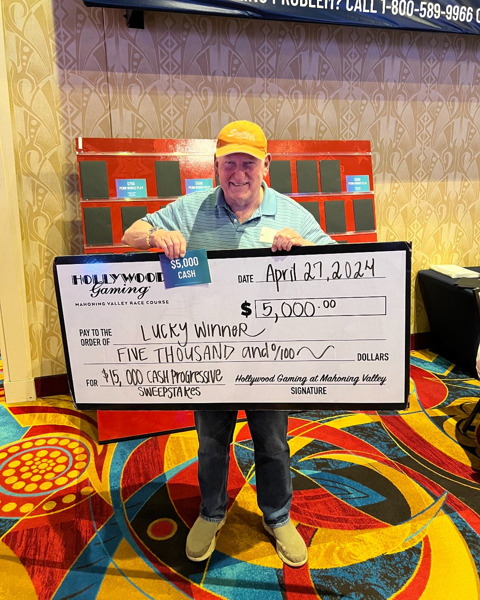 Congratulations to our $15,000 Cash Progressive Sweepstake winner last night who took home the $5,000 Cash Prize! 🤑