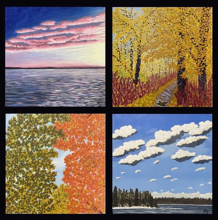 New paintings added to my website! These are all original paintings • 12x12 inch in size • framed and ready to hang! 

kristajoanart.ca