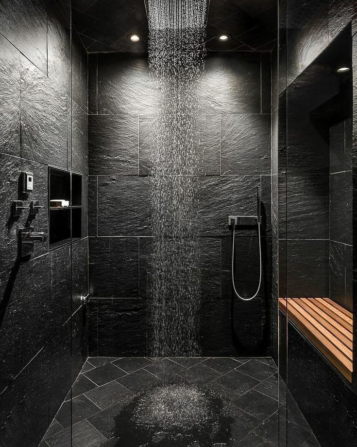 Dark bathroom.