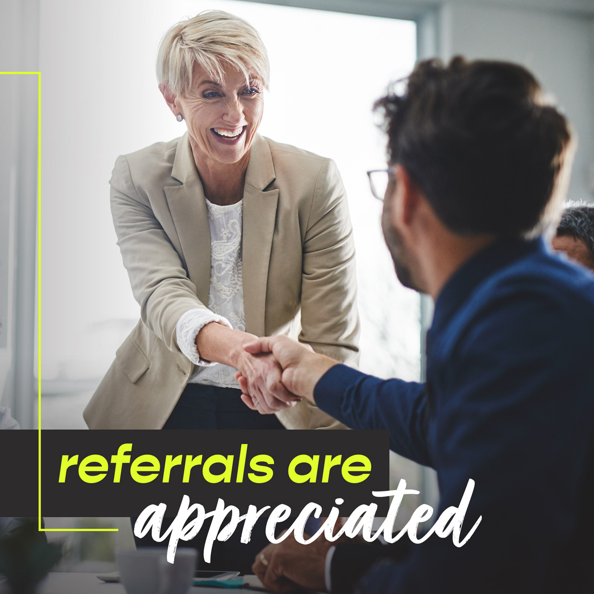 If you have any family or friends looking for a home, I'd appreciate the referral! I'll shop multiple lenders to find a tailored solution for their needs and I can get them to the closing table and into their dream home faster.