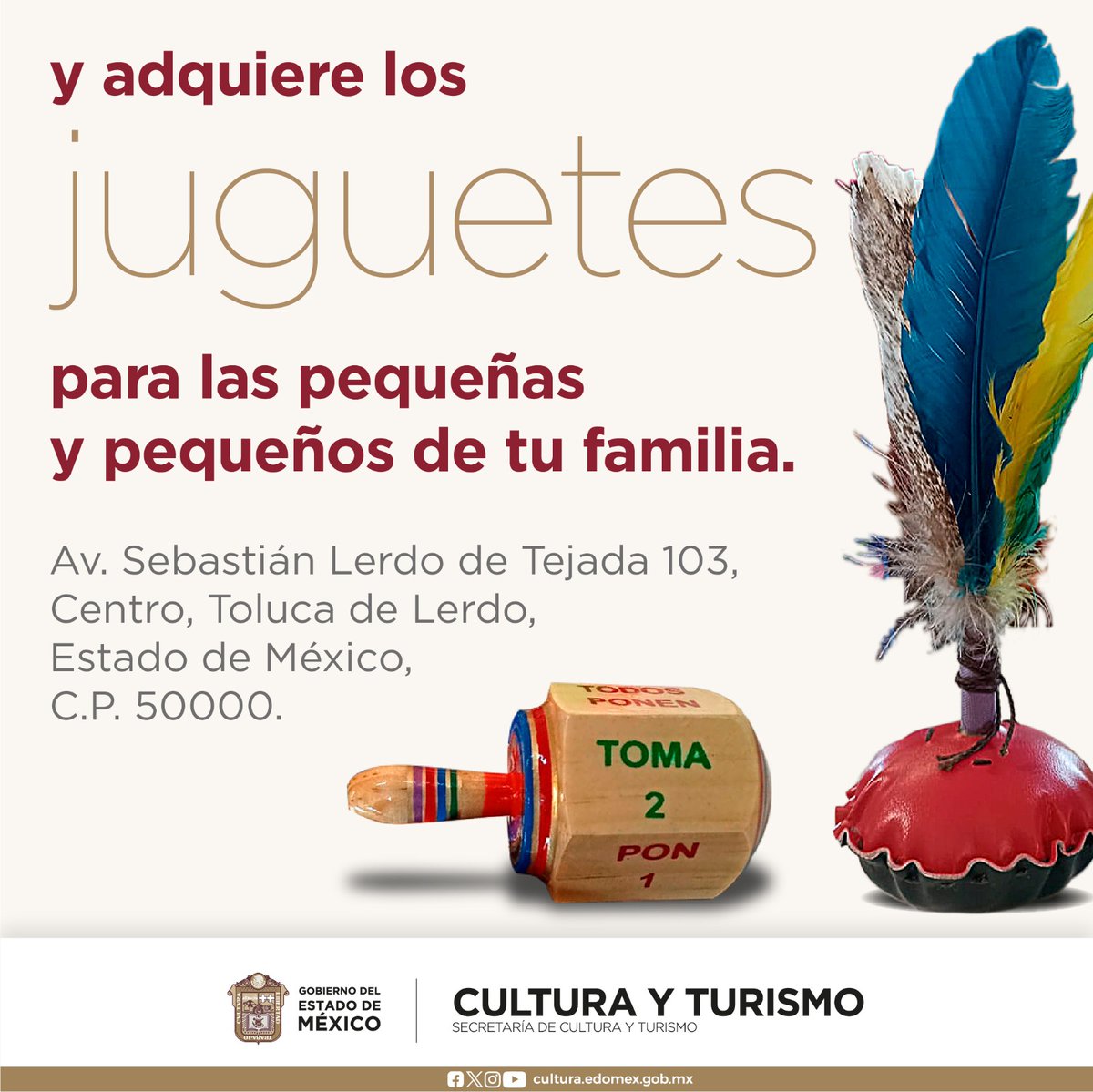 En la juguetería artesanal del @iifaem, podrás encontrar gran variedad de piezas creadas por maestras y maestros del arte popular mexiquense. Este día de la niña y el niño regala #JuguetesTradicionales.