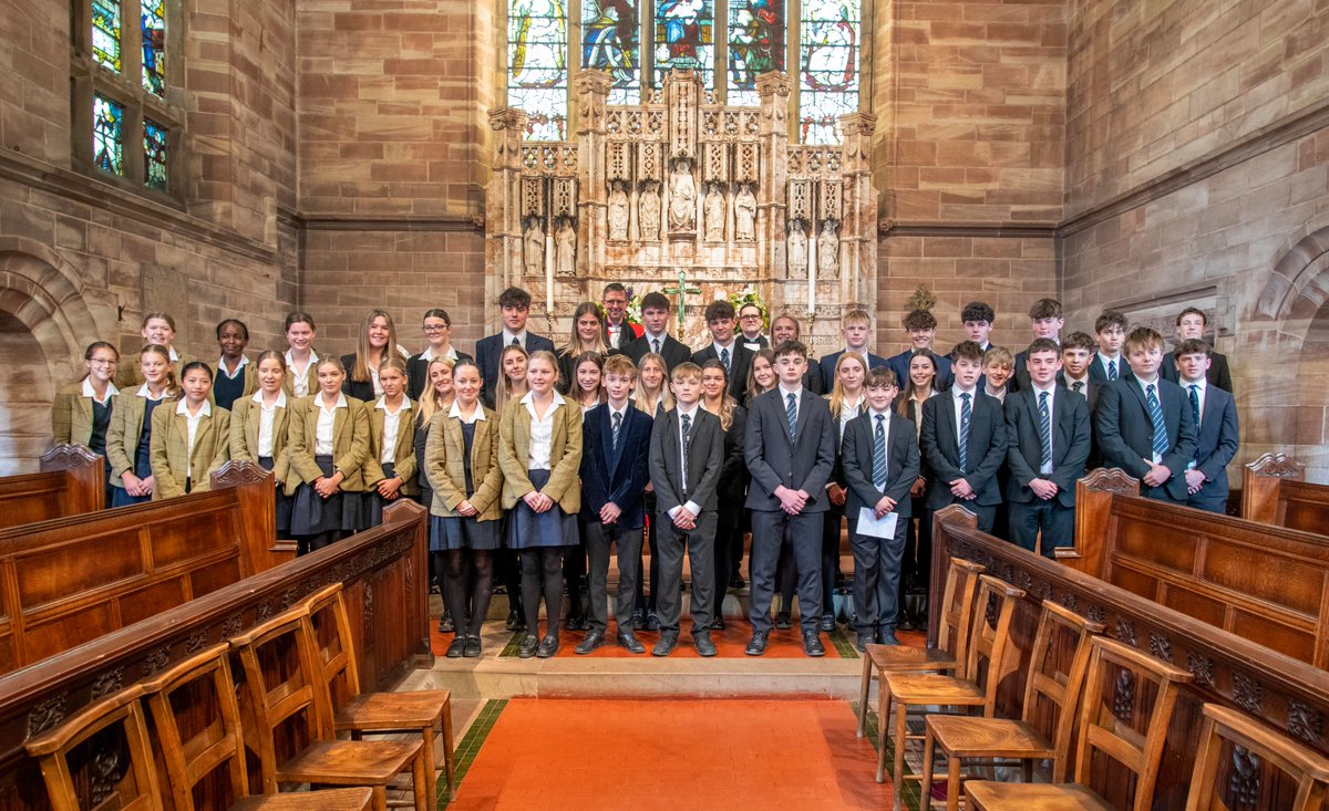 Confirmation Service photograph with the Bishop of Penrith, including Bertie, Thomas, Casper, Archie, Charlie and Matthew