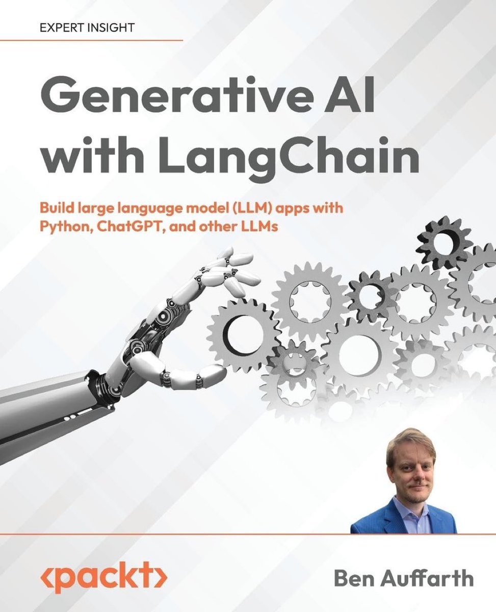 #GenerativeAI with #LangChain — Build LLM (Large Language Model) apps with #Python: amzn.to/3tiDk60 by @benji1a via @PacktPublishing 
————
#AI #DeepLearning #MachineLearning #ML #NLProc #GPT4 #Chatbot #DataScientists #Coding #DataScience #LLMs