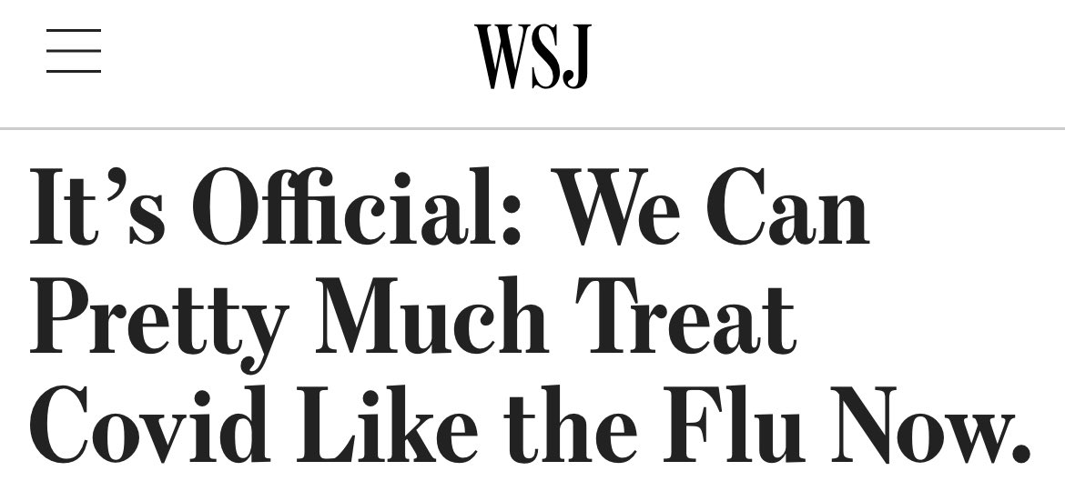 Does anyone doubt that Trump would have won reelection if it weren’t for Covid, which the CDC now says we can treat like the flu?