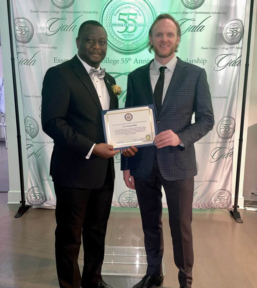 Essex County College provides quality and affordable educational and job training opportunities for New Jerseyans. My team was honored to congratulate President Boakye on the college’s 55th anniversary with the presentation of a Congressional Certificate.