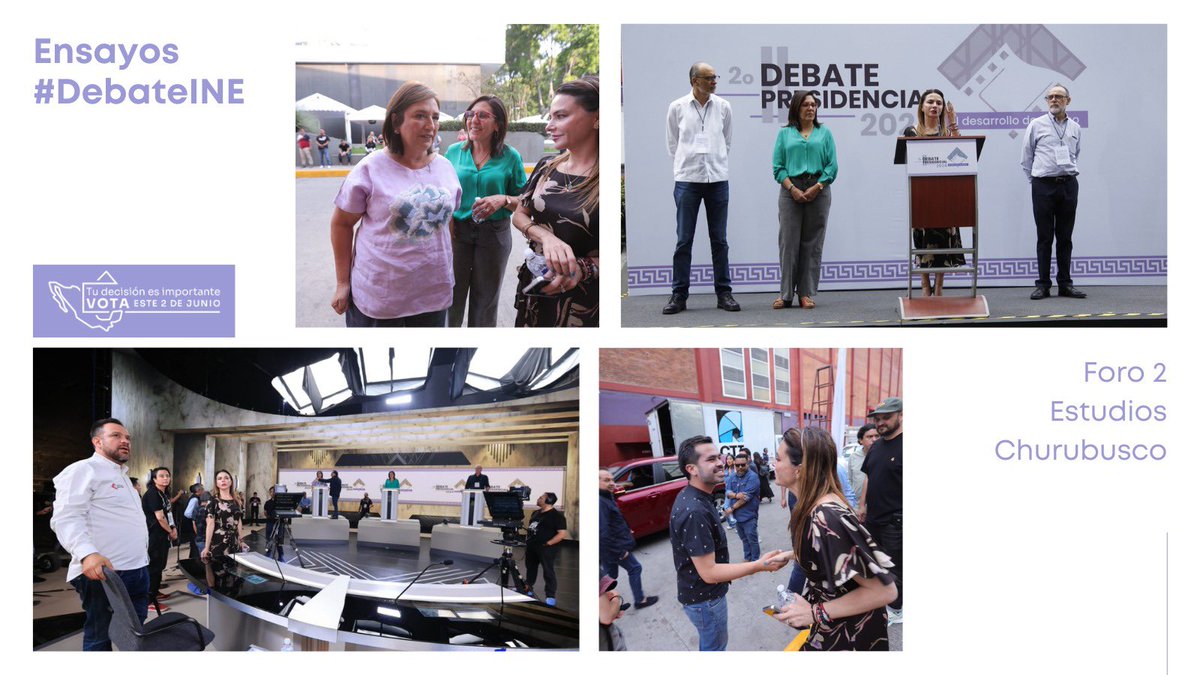 Ayer en los ensayos del #DebateINE las candidaturas conocieron el set del Foro 2 @Est_Churubusco. #ElINEestálisto #DebatePresidencial