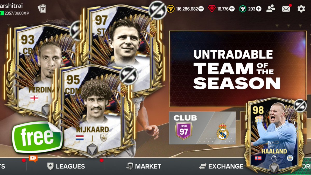 Thus UTOTS= UNTRADABLE TEAM OF THE SEASON? #fcmobile #tots