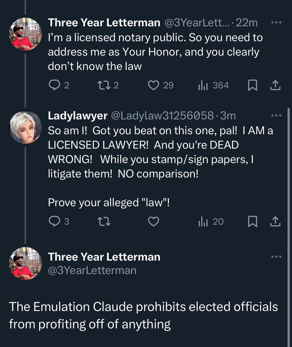 3YearLetterman's tweet photo. Imagine believing that being “licensed lawyer” allows you to question me https://t.co/jXjhhUuN4O