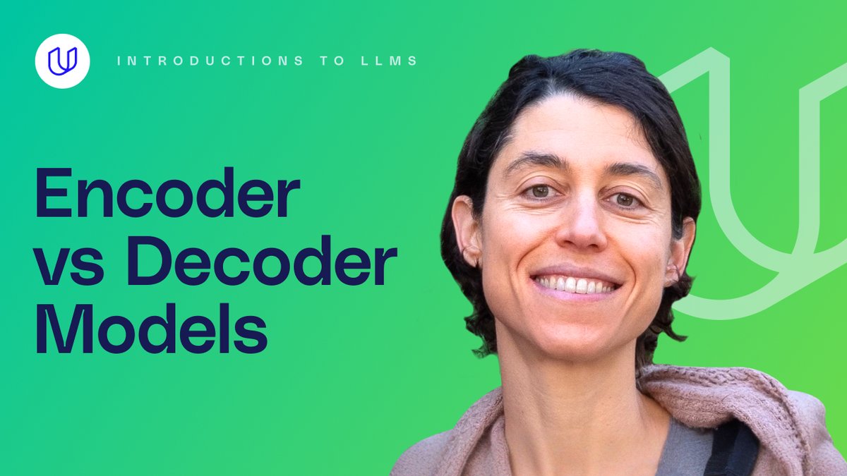 💡 Interested in learning more about LLM fundamentals? 

In the video below, Udacity instructor Emily McMilin explains what the Transformer model is &amp; walks you through the difference between Encoder and Decoder model architectures. 

bit.ly/44f0eJn

#genAI #generativeAI