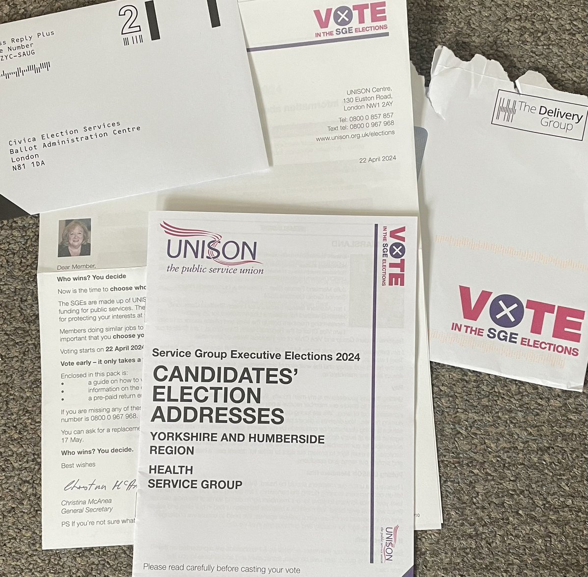 Please look out for your paperwork to vote in the @unisontheunion service group executive elections - arriving through your letter box any day now! Don’t lose your chance to decide who represents your interests. @unisonyh