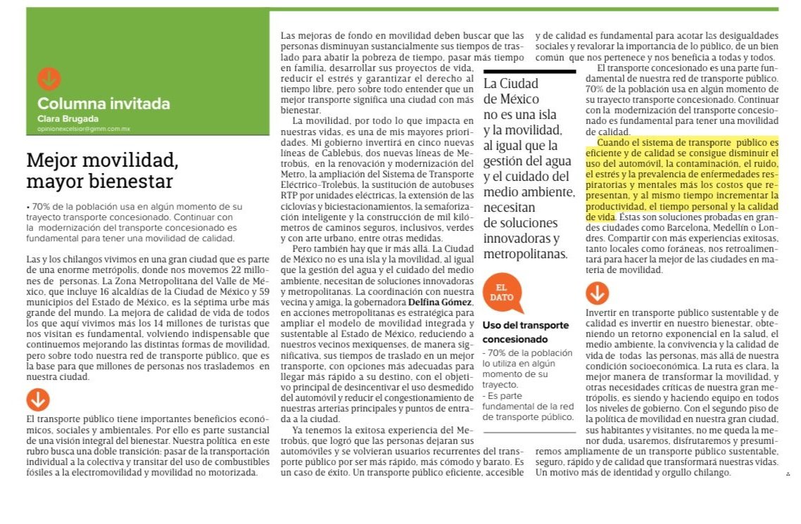 El transporte público es parte sustancial de una visión integral del Bienestar. Nuestra política de movilidad busca una doble transición: • Pasar de la transportación individual a la colectiva • Transitar del uso de combustibles fósiles, a la electromovilidad y movilidad no…