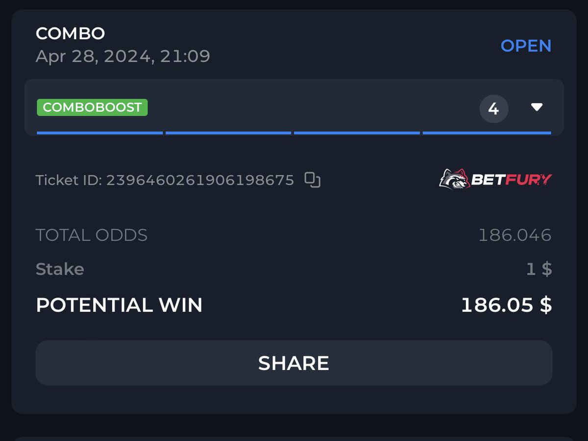 4/4 FT X on BETFURY ODDS: 186 Odds Code: betfury.io/sports/soccer/… Register 👉🏽 betfury.io/?r=Greenmind1&… Promocode: Greenmind1 TELEGRAM: bit.ly/3Ja8vpo WHATSAPP: whatsapp.com/channel/0029Va…