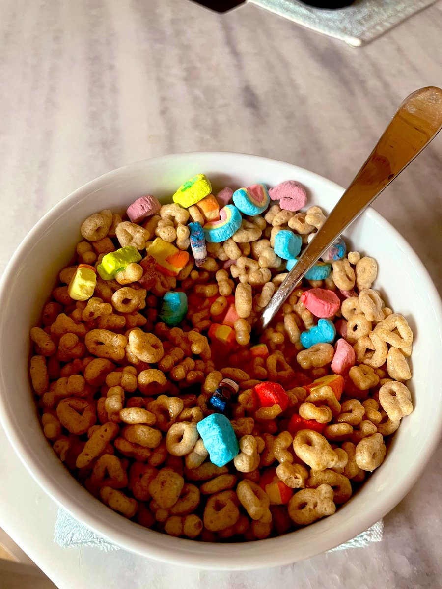 Broke down post-call today and bought a bag of lucky charms as a treat. A champion of low-priced generic cereals, I finally understood the hype. Just this once, just once, I’ll fly first class.
