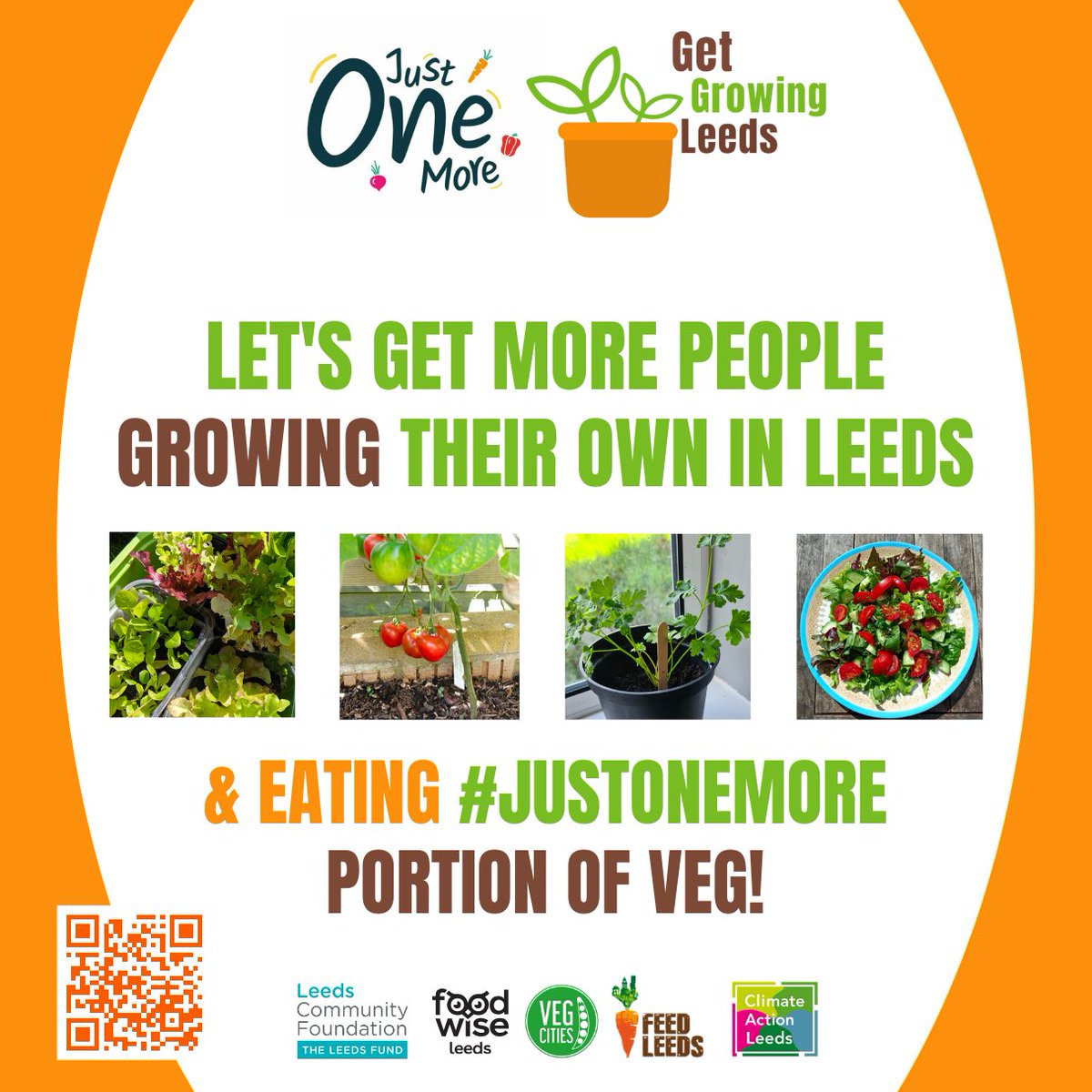 Let's get more people growing their own veg in leeds. and Eating just one more portion of veg as part of the #JustOneMore campaign. #GetGrowingLeeds