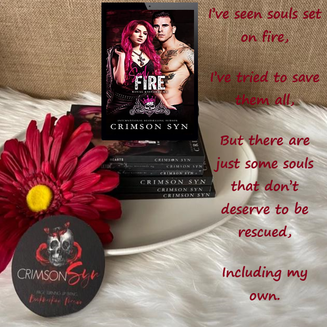 SOUL FIRE Royal Bastards MC 
**Washington National Chapter**
Author: Crimson Syn
Cover: Lucian Bane Graphics

Read My ⭐⭐⭐⭐ book review and find out more here ➡ bit.ly/NBReviewSF
#nadinebookaholic
#booklovers