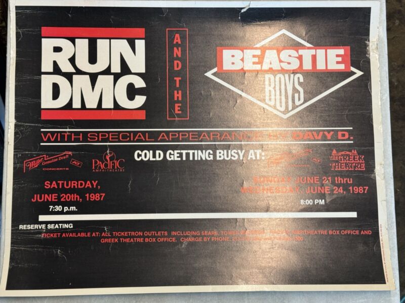 1987 Run DMC and the Beastie Boys Concert Poster 22x28 Original Greek Pacific

Ends Sun 5th May @ 12:00am

ebay.co.uk/itm/1987-Run-D…

#ad #hiphoprecords #vinylrecords #hiphop
