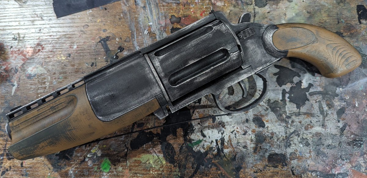 Sawed off MTS-255 based on the ghouls hand cannon from <a href="/falloutonprime/">FALLOUT⚡️</a>.  This is the more "realistic" version.  Starting the more accurate tv version next. #fallout 
cults3d.com/en/3d-model/ga…