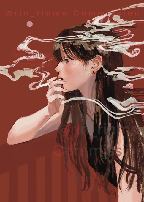 「long hair smoking」 illustration images(Latest)