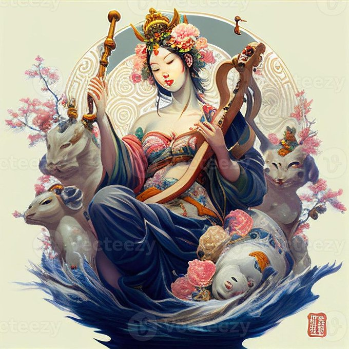 10 Hindu Deities that are worshiped in Japan

1. Saraswati Mata as Benzaiten