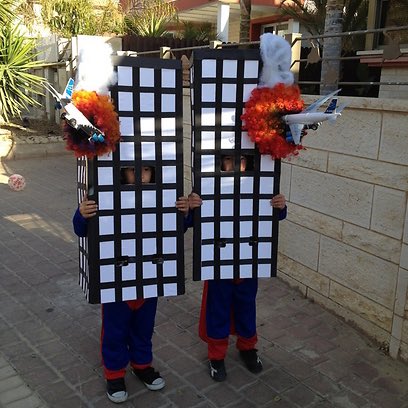 🇮🇱Israeli children dressed as the burning Twin Towers for Purim.

Such a wonder ally...