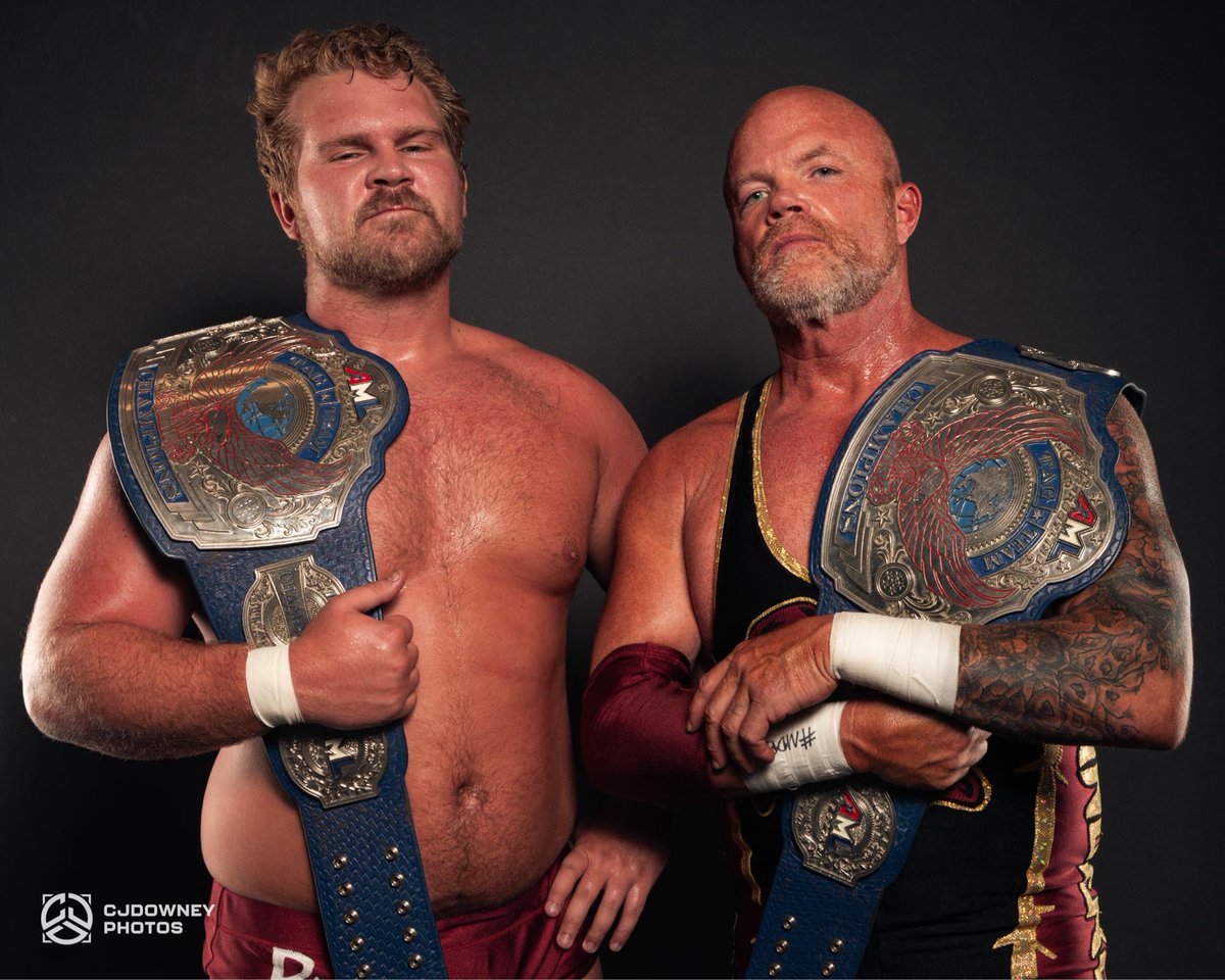 Congratulations to The Andersons, Brock and CW, on becoming the new AML Wrestling World Tag Team Champions after beating The Dawsons. 📸 @cjdowneyphotos