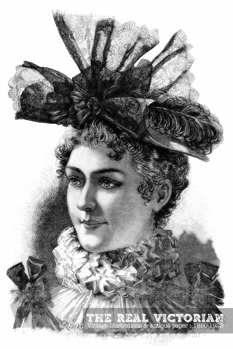Isobel (portrait of a Victorian lady). Paris, 1896.  Printable, high-res JPEG at etsy.me/4a2Ye89.  
| #19thcenturyart #drawing #illustration  #belleepoque #gildedage #fashionillustration #vintageillustration