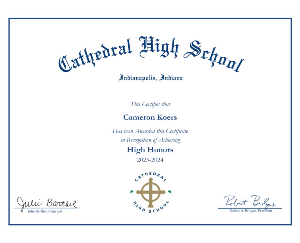 Doing the hard work on the field and in the classroom. Proud to have so many teammates doing the same thing.@Coachpeebs @xfactorQB @CoachABarth @CoachJMDaniels @CoachFreytag @CathedralFBall @C_IrishBaseball