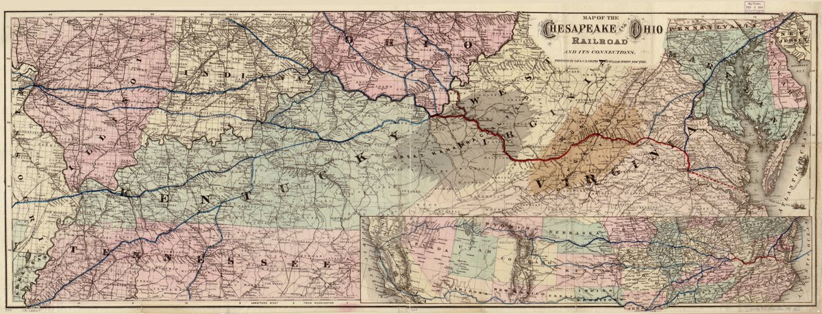 linda-howes.pixels.com/featured/antiq… #ChesapeakAndOhioRailroad1873 #AntiqueMap #VintageMap #MississippiRiver #Railroad #VintageRailroadMap #Ohio #StLouis #UnitedStates #RailroadLines #geography #maps