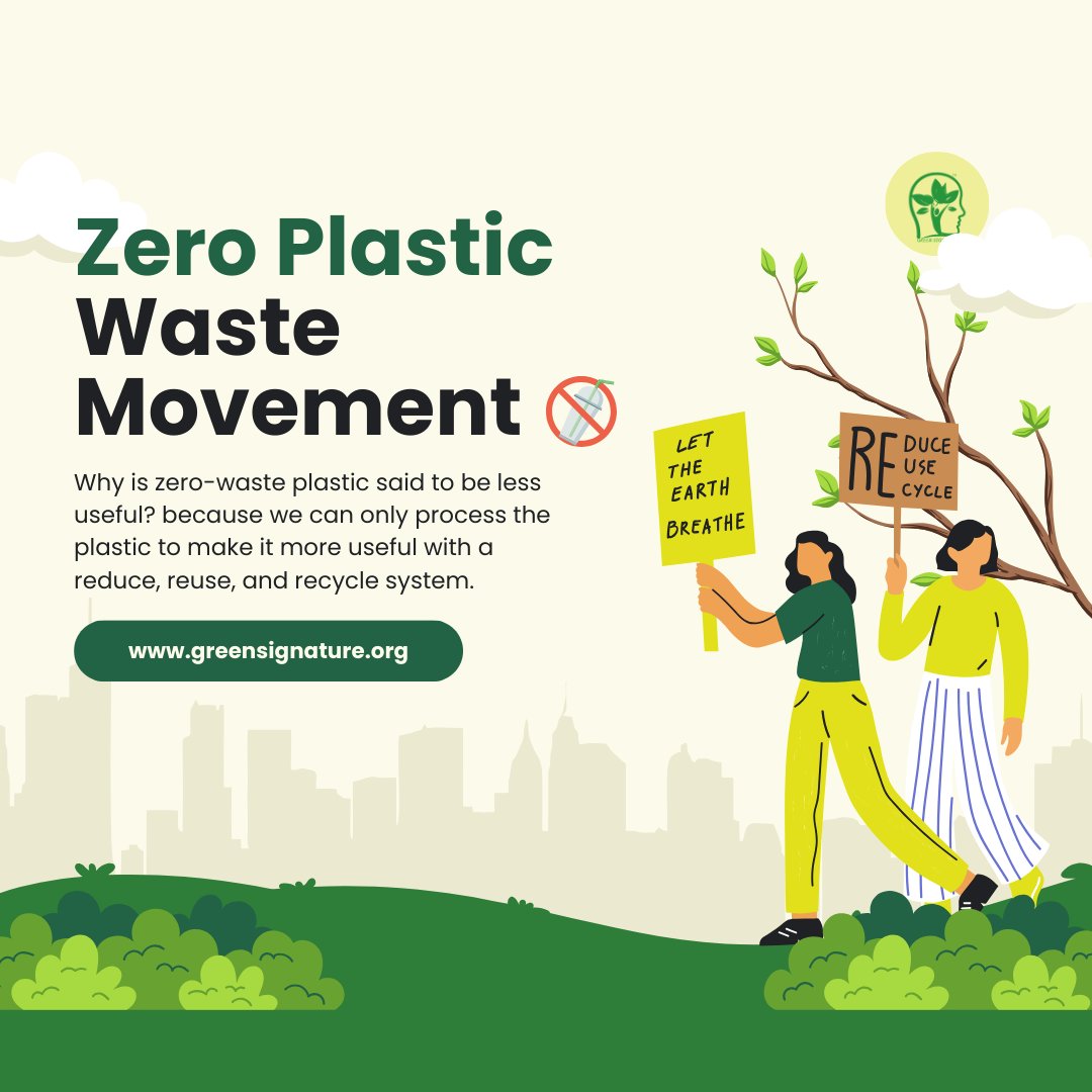 Join the #ZeroPlasticWaste revolution with @GreenSignature! 🌱

GreenSignature's 𝐳𝐞𝐫𝐨 𝐩𝐥𝐚𝐬𝐭𝐢𝐜 𝐰𝐚𝐬𝐭𝐞 𝐦𝐨𝐯𝐞𝐦𝐞𝐧𝐭 is a clarion call for all of us to embrace a greener, cleaner future. By reducing our reliance on single-use plastics 🥤🥡 and promoting eco-consci