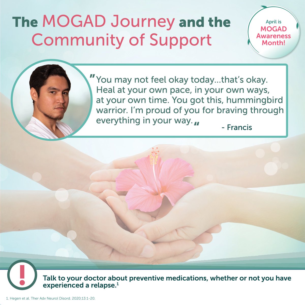 April is MOGAD Awareness Month! #mogadawarenessmonth #MOGAD #raredisease   MOGAD may be monophasic, where only one attack occurs, or it can be multiphasic, meaning additional attacks (or relapses) occur. It is a life-long disease but can be managed with preventative treatment.…