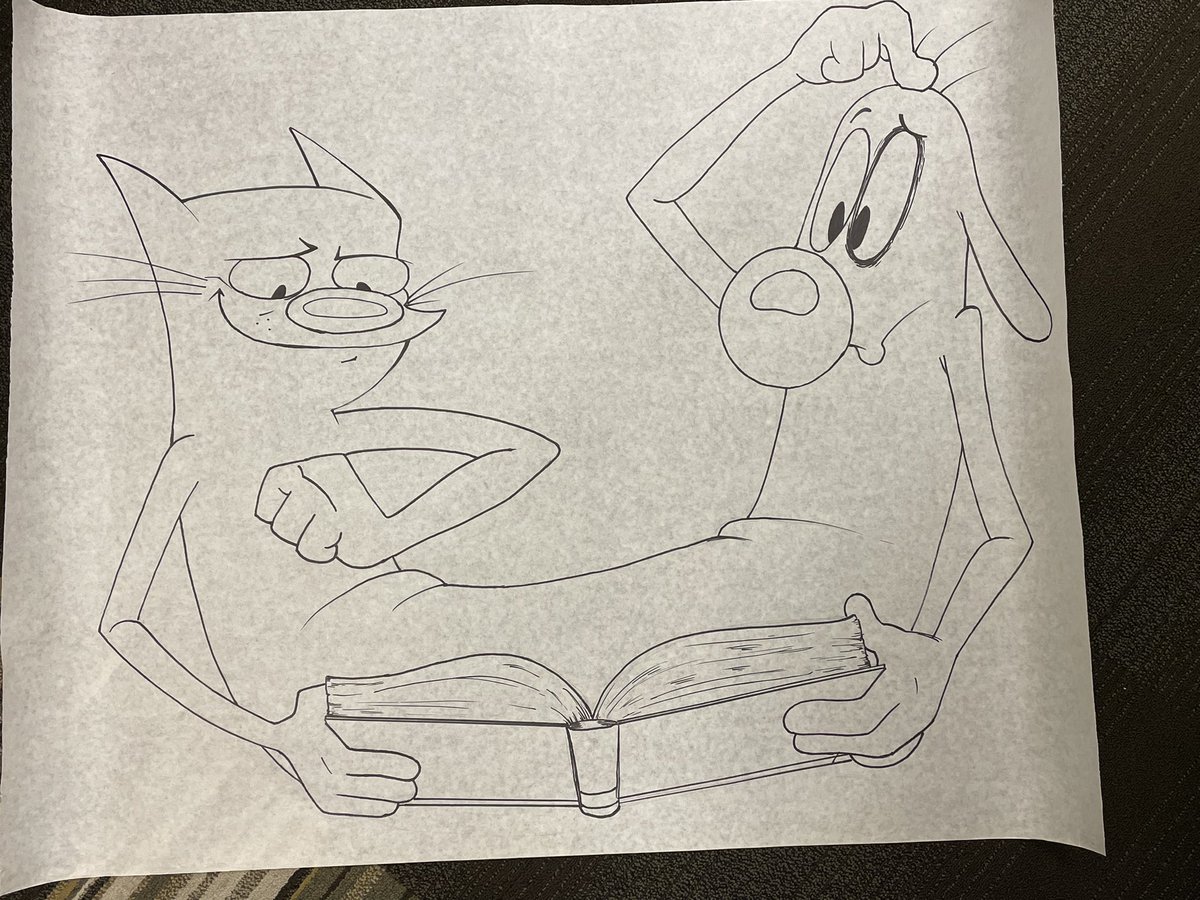 Drew a big catdog for work :^)
(About 20in x 30 in)