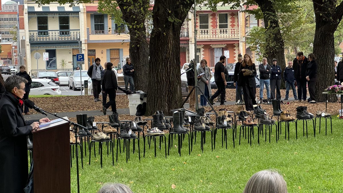 Assistant Secretary @WilStracke now reads the names of Victorian workers killed since the last International Workers Memorial Day. Each one of these deaths was preventable. #springst #IWMD