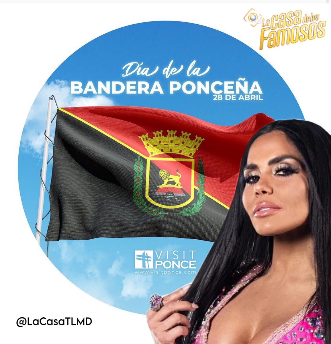 Hoy, Día de la Bandera Ponceña, tenemos a nuestra Leona Mayor poniéndola en lo alto. TODO PONCE 🔴 ⚫, PR 🇵🇷 Y ESTADOS UNIDOS 🇺🇸 VOTANDO POR NUESTRO HURACÁN BORICUA @maripilyrivera 

VOTA AQUÍ: telemundo.com/shows/lacasade…

@VisitPonce 
#LCDLF4