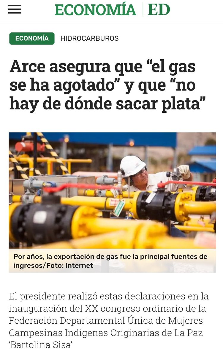 'El Modelo Boliviano' colapsado.
Este es el resultado de la propuesta estatista promovida desde un inicio por Evo Morales y continuada luego por Luis Arce.
Otro gobierno de izquierda que destroza la economía de un país.
eldeber.com.bo/economia/arce-…