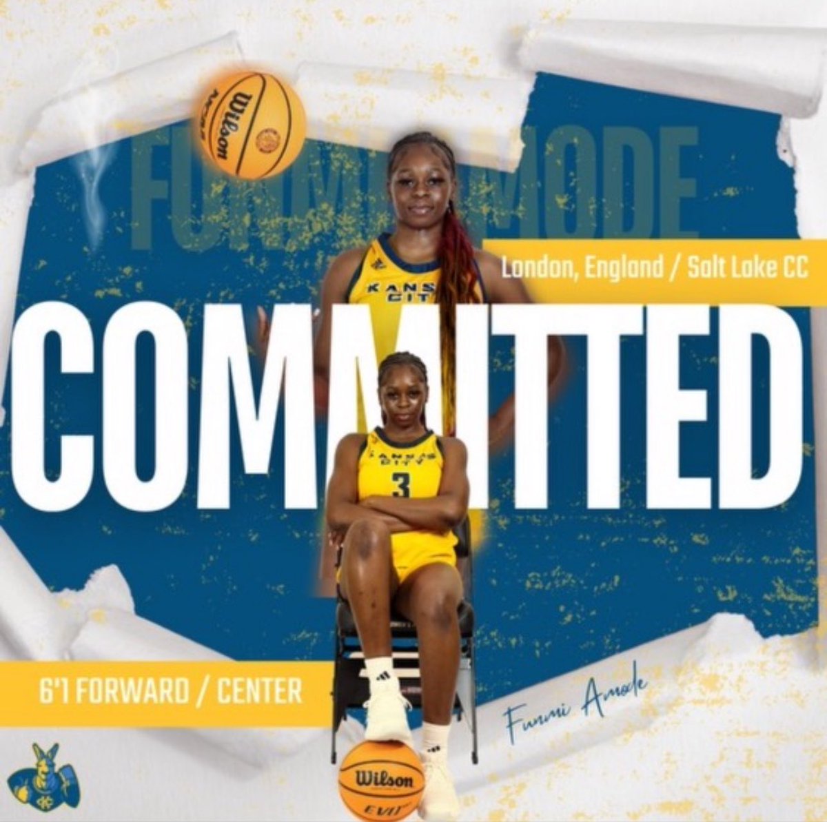 MarcilinaGrayer's tweet photo. 🚨 Let’s GOOO🚨
Shutout to Fumi &amp; her commitment to @KCRoosWBB ‼️
Excited to see you on the big stage! Words can’t even express how proud of you I am! 💕

#SLCCWBB #D1 #JUCOPRODUCT #TheBruinWay #WeAintHardToFind #Another1 https://t.co/2xL35rfy7l