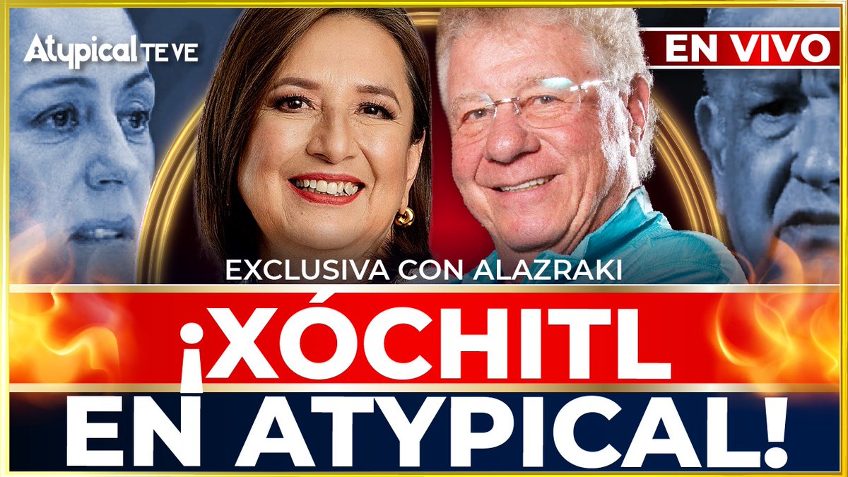 ⭐️EXCLUSIVA⭐️ Este lunes a las 10:00 am @XochitlGalvez visita @AtypicalTeve y responde a todo en #PlaticandoCon @carlosalazraki. ¡No se lo pierdan! Activen su recordatorio ➡️youtube.com/live/rvnZVjoz6…