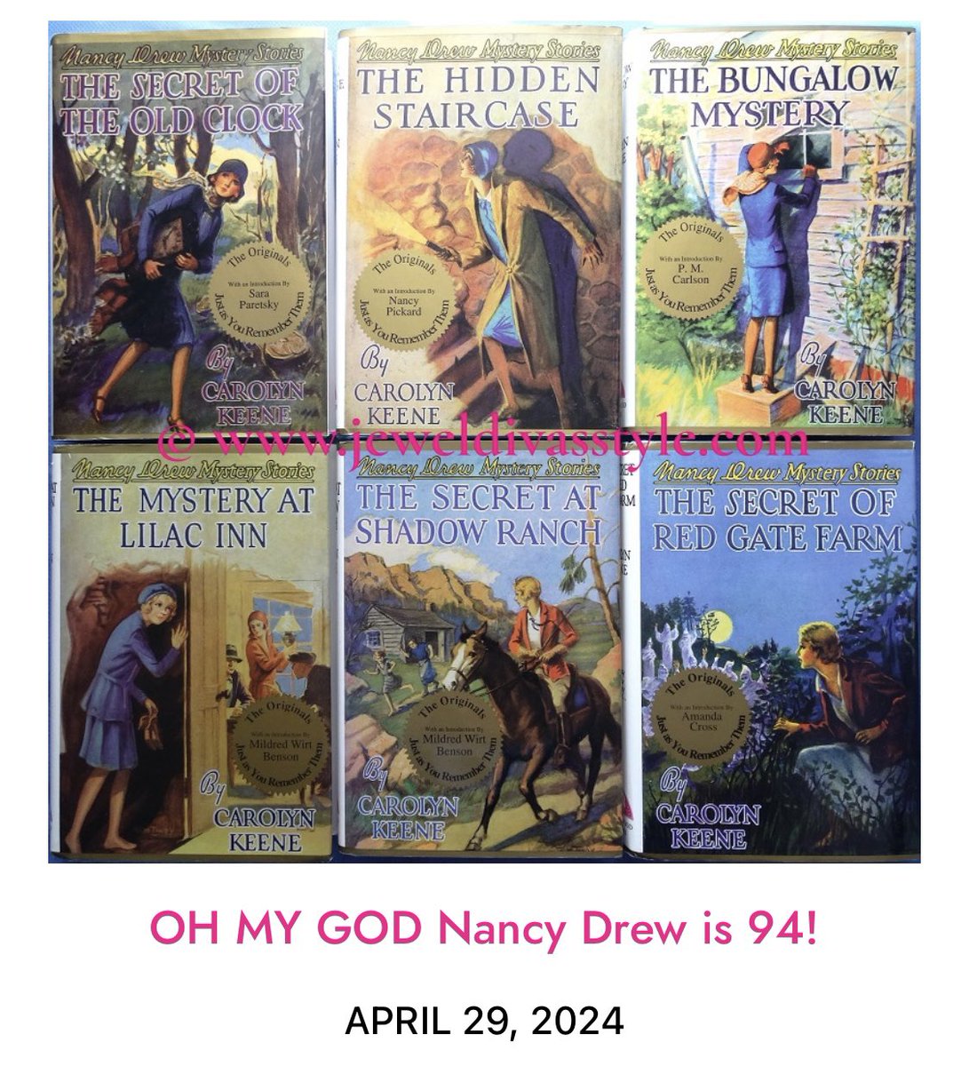 BLOG POST: This week we’re celebrating the 94th birthday of Nancy Drew with the goodies I’ve bought in the last year. Link is in the bio.
.
#jeweldivasstyle #lifestyleblogger #nancydrew #collectibles #books #bookcollection