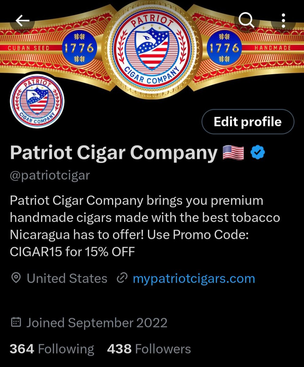 FOLLOW @patriotcigar and support my business! The most patriotic cigar company in America! Mypatriotcigars.com